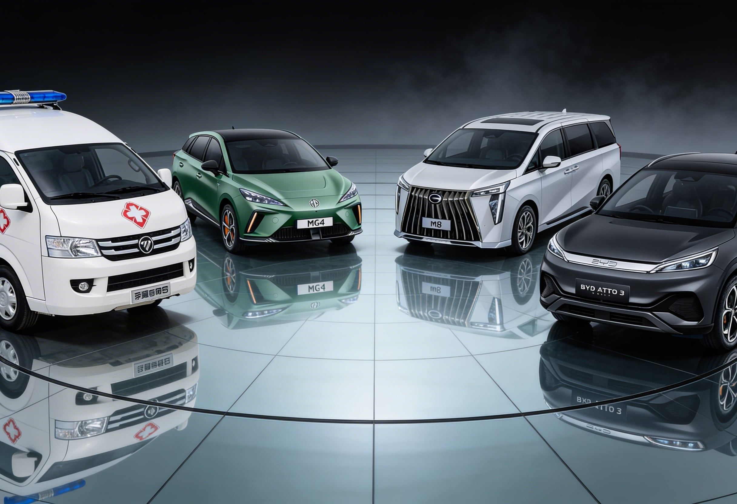 BYD and Foton vehicle export - electric cars and ambulances for fleet operators and government agencies